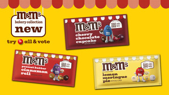 The M&amp;M’S® Flavor Vote is back! Fans are invited to try the new M&amp;M'S Bakery Collection—featuring Peanut Butter Cinnamon Roll, Cherry Chocolate Cupcake, and Lemon Meringue Pie—and vote for their favorite flavor.